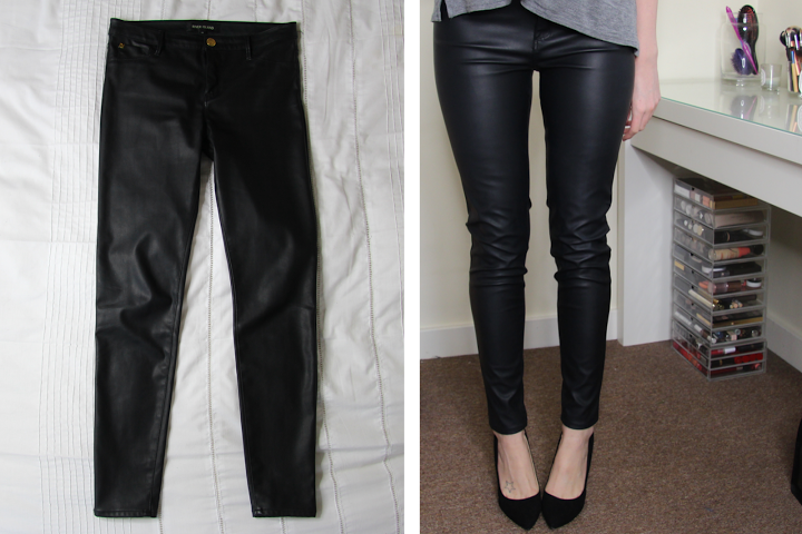 matte leather look jeans